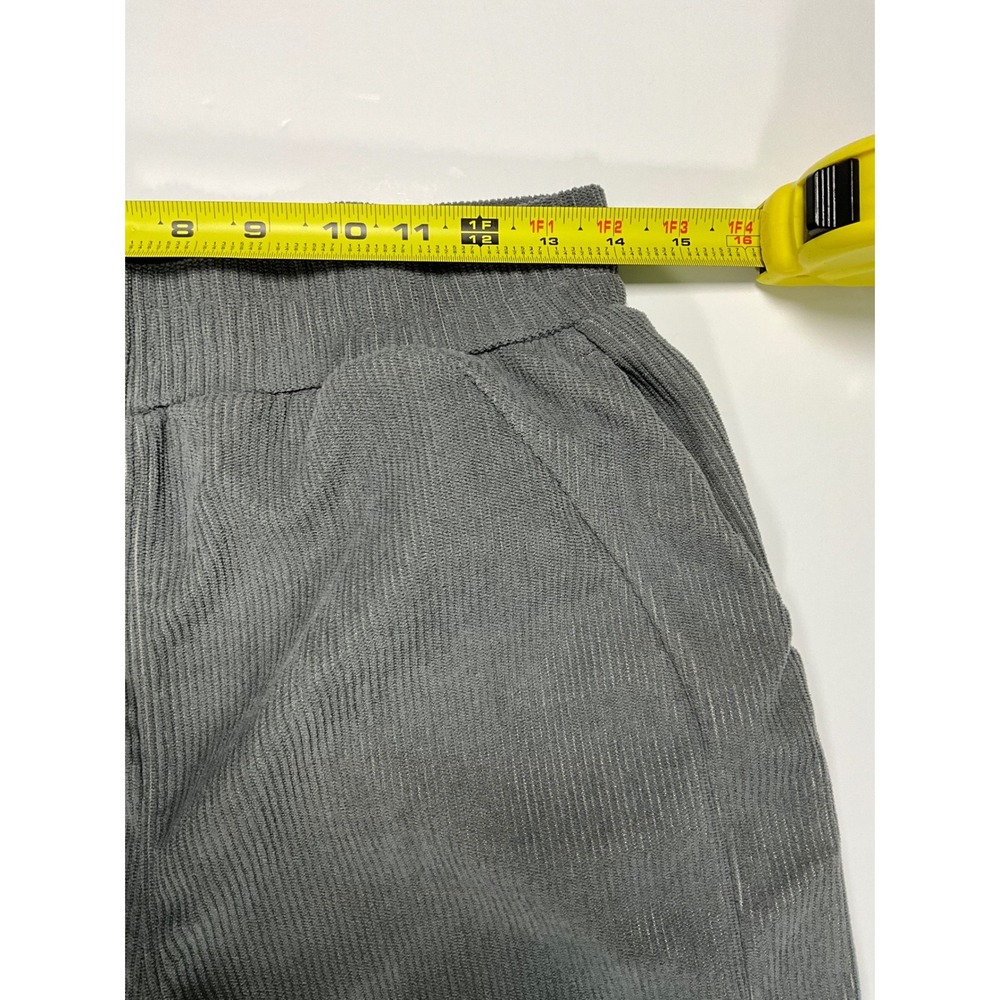 Halara High Waisted Straight Leg Mop Corduroy Pants Size Medium Reg Gray Pockets - Picture 9 of 16